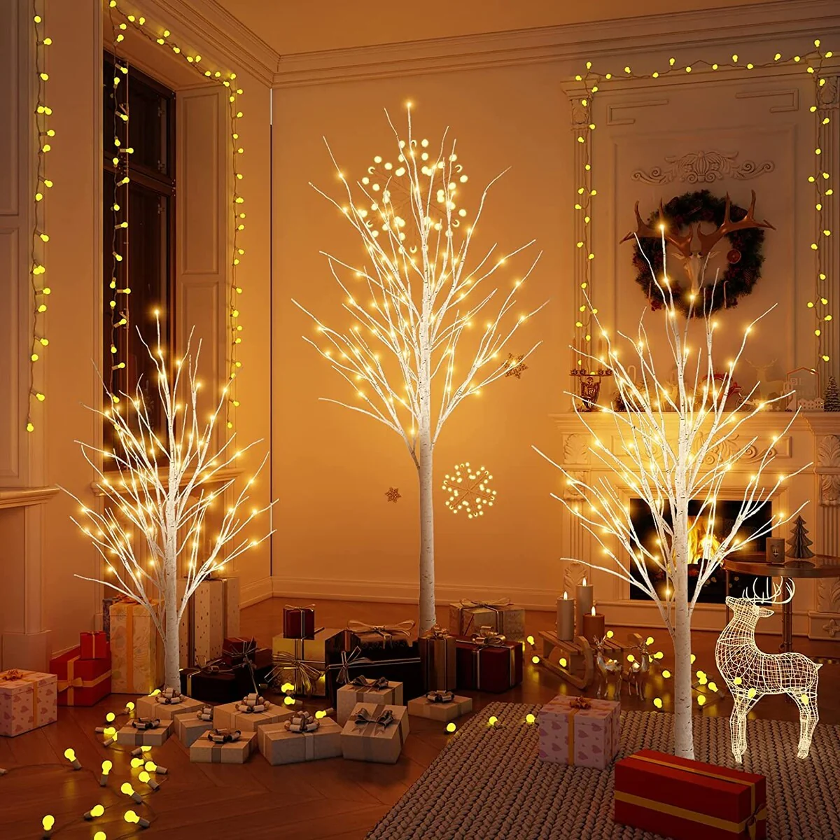 Mieres 3 Pieces Christmas Tree With Warm LED Lights, Indoor and Outdoor Decoration Lights - N/A