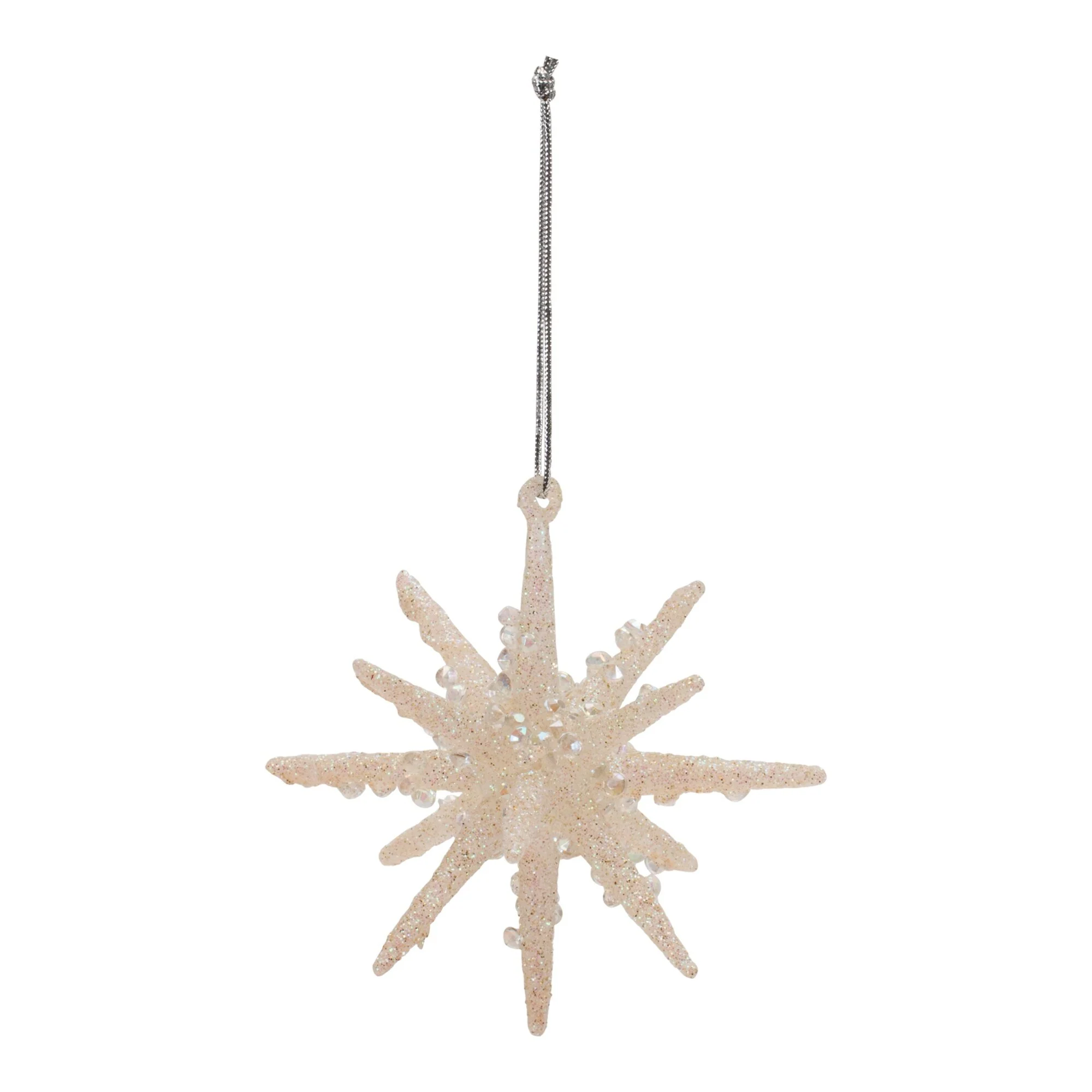 Glittering Star Glass Christmas Ornament - 3
