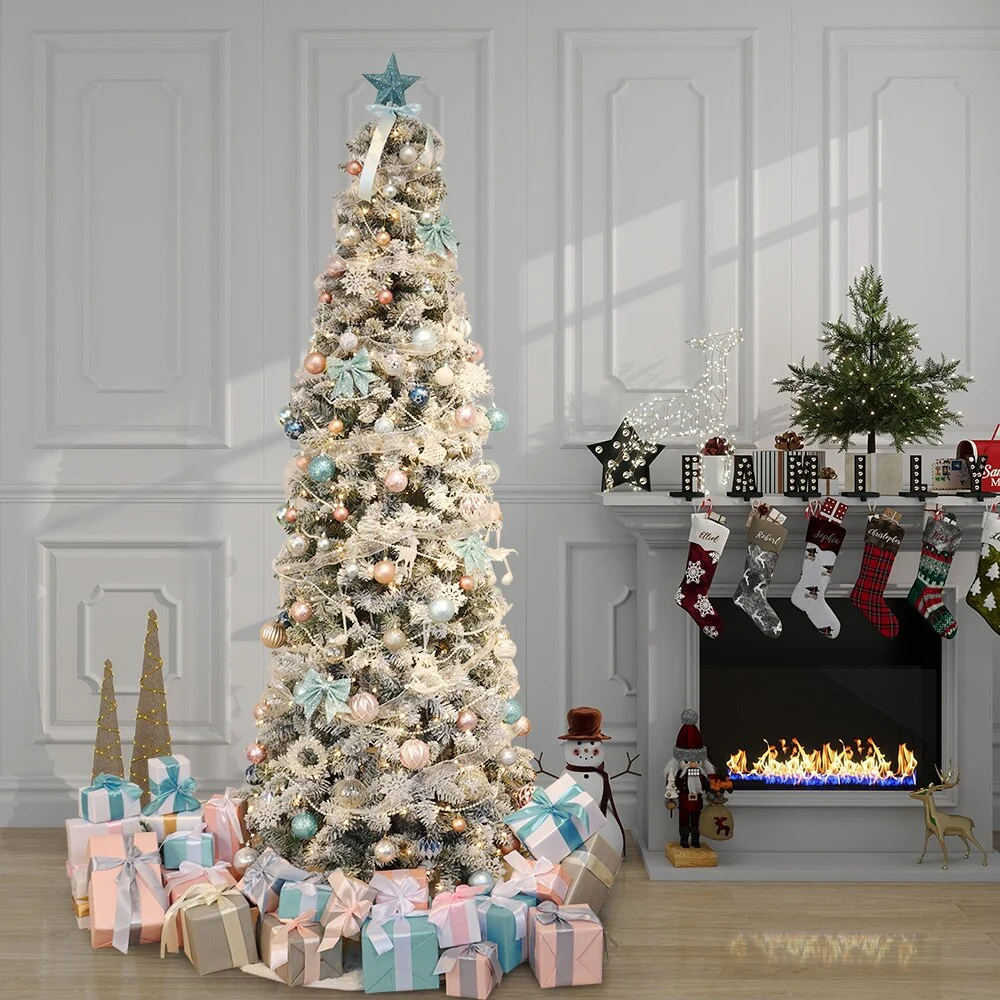 Maypex Artificial Slim Christmas Tree w Lights