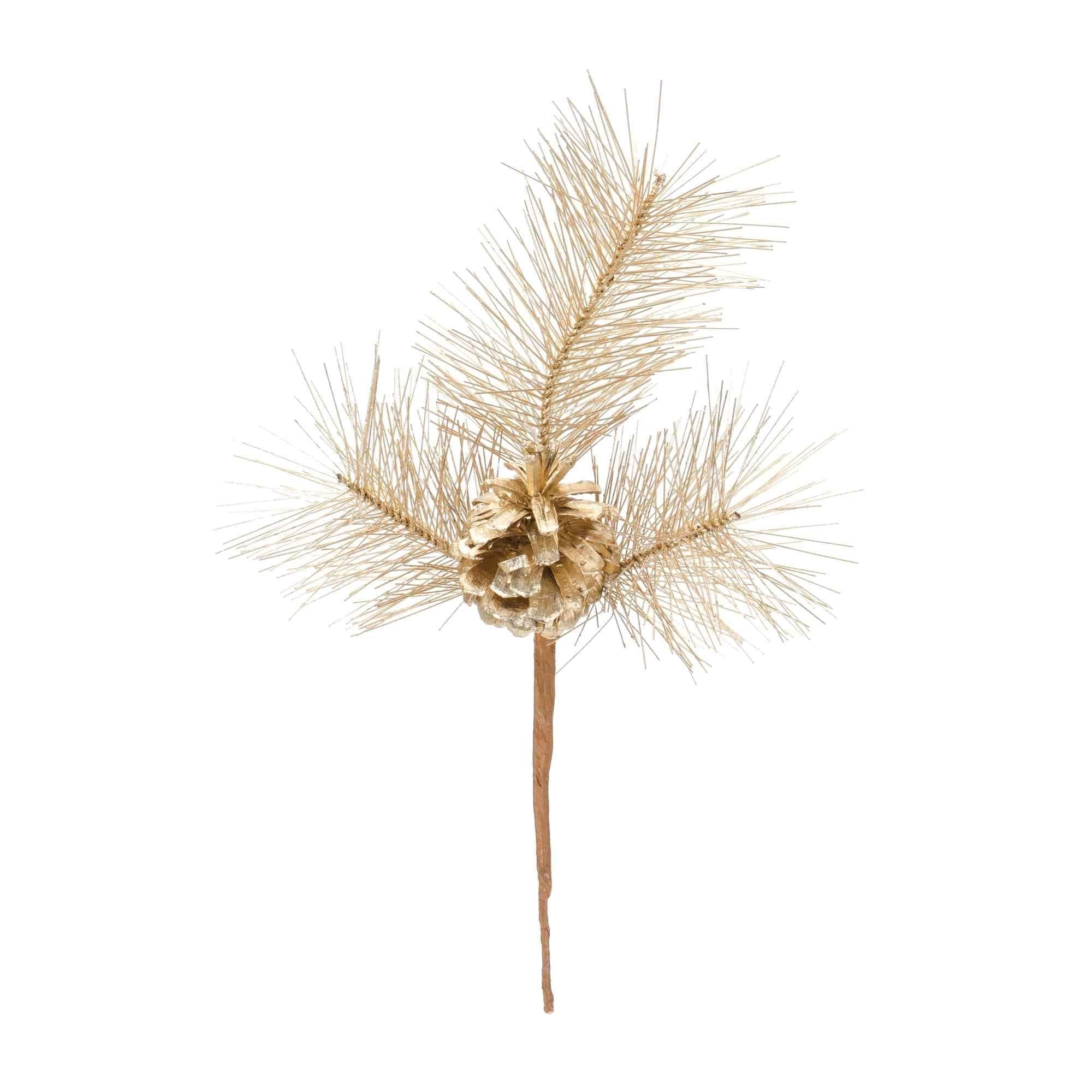 Set of 6 Gold Pine Artificial Christmas Picks 10.5