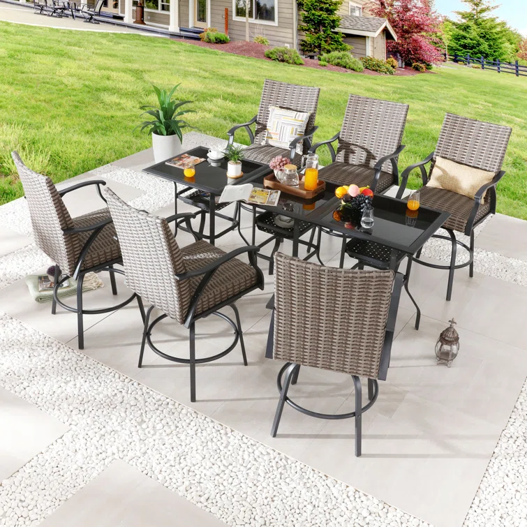 Square 6 - Person Bar Height Bistro Dining Set