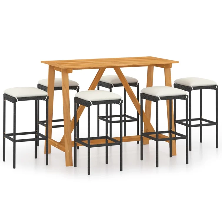 6 - Person Rectangular Outdoor Dining Set with Cushions