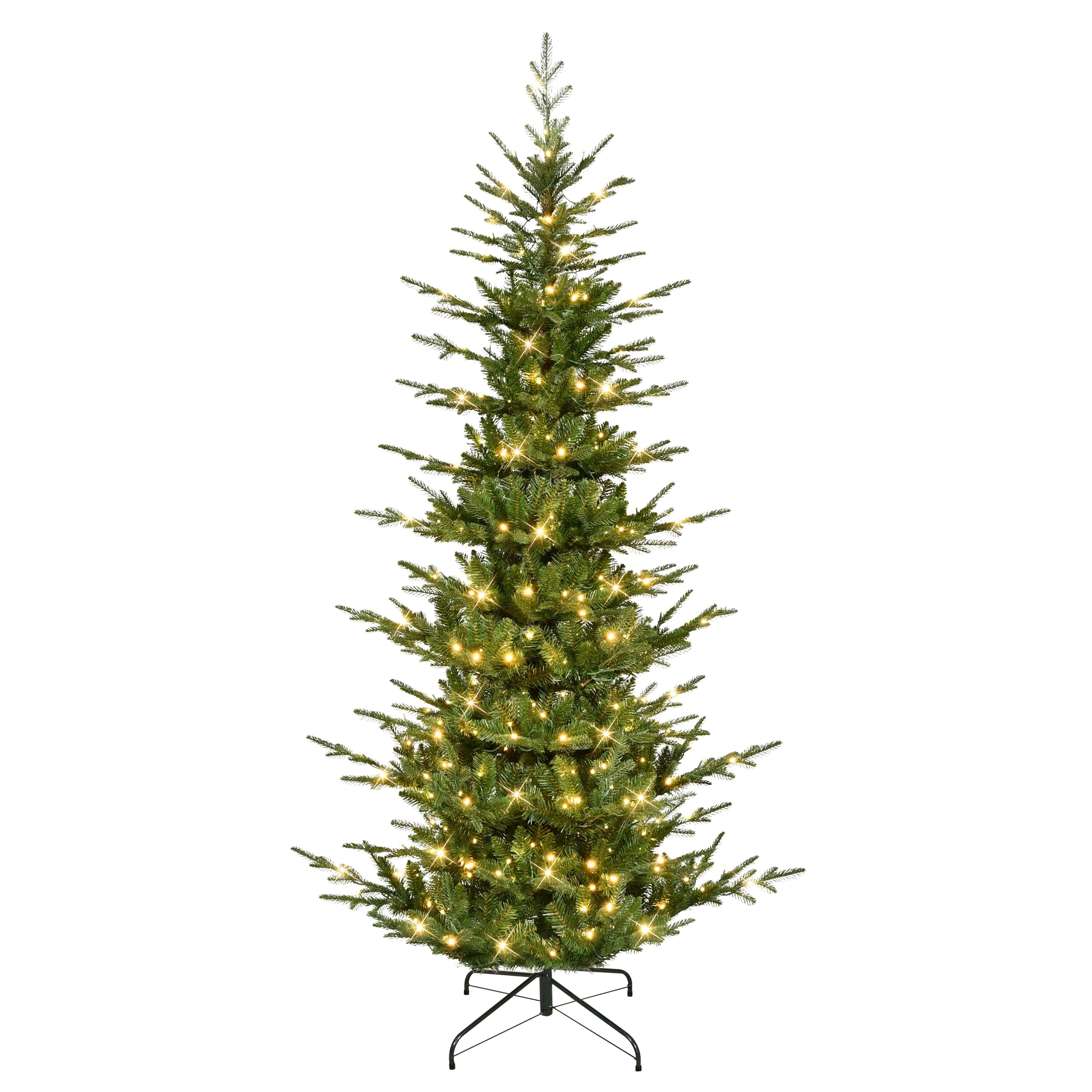 Puleo International 7.5' Pre-Lit Artificial Slim Hillside Spruce Tree