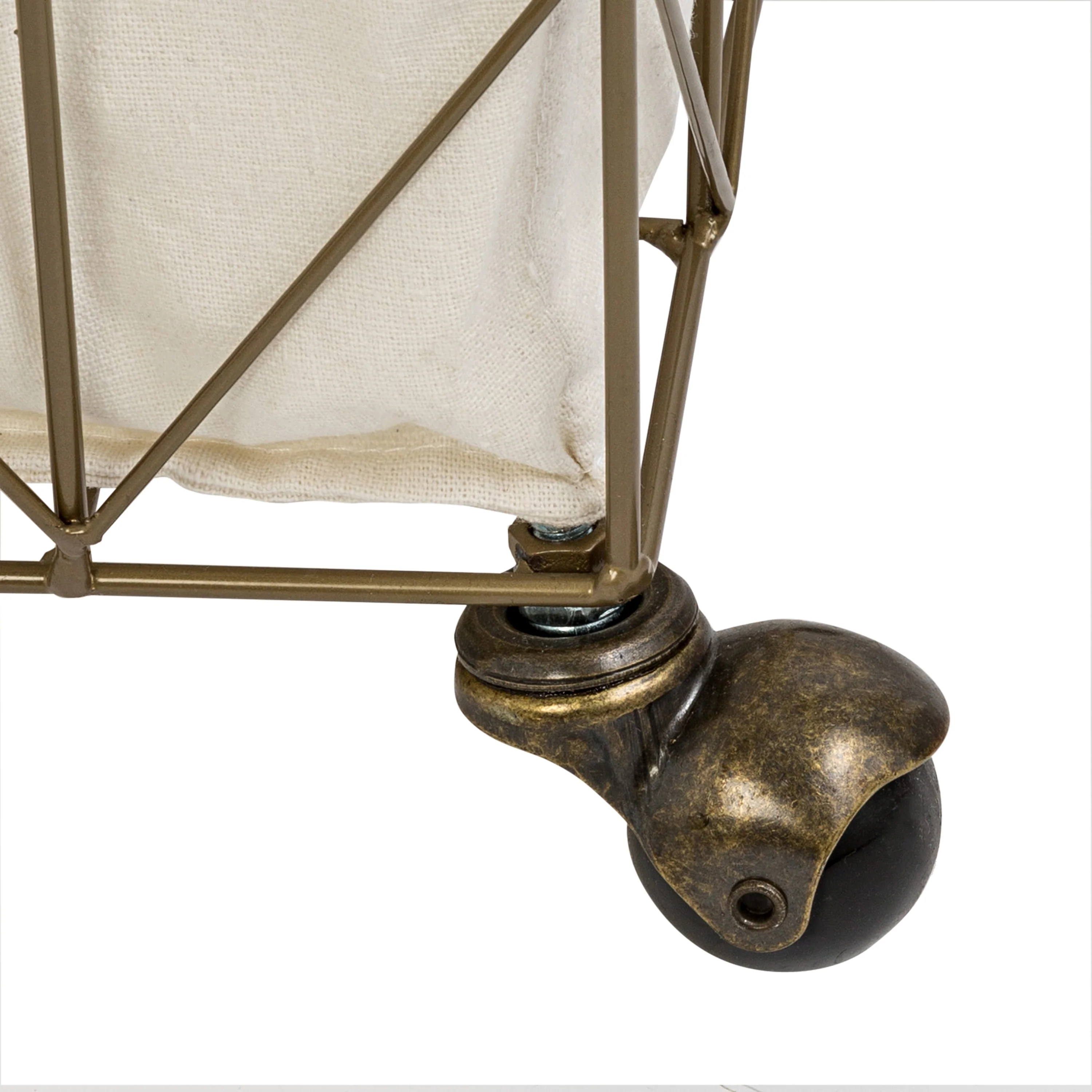 Honey-Can-Do Antique Gold Rolling Chevron Clothes Hamper