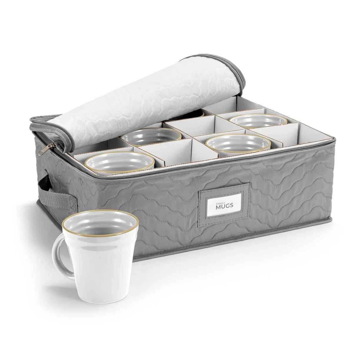 12 Mug Coffee Mug/Glass Quilted Box - 13 in x 16 in x 6 in