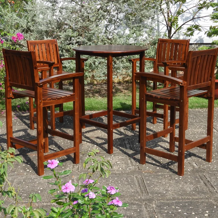 Enright 4 - Person Round Outdoor Dining Set