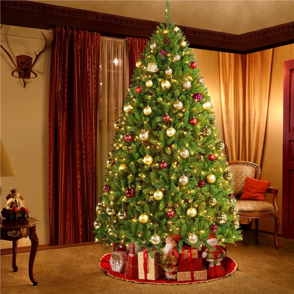 Yaheetech Premium Pre-Lit Douglas Full Fir Thick Spruce Christmas Tree
