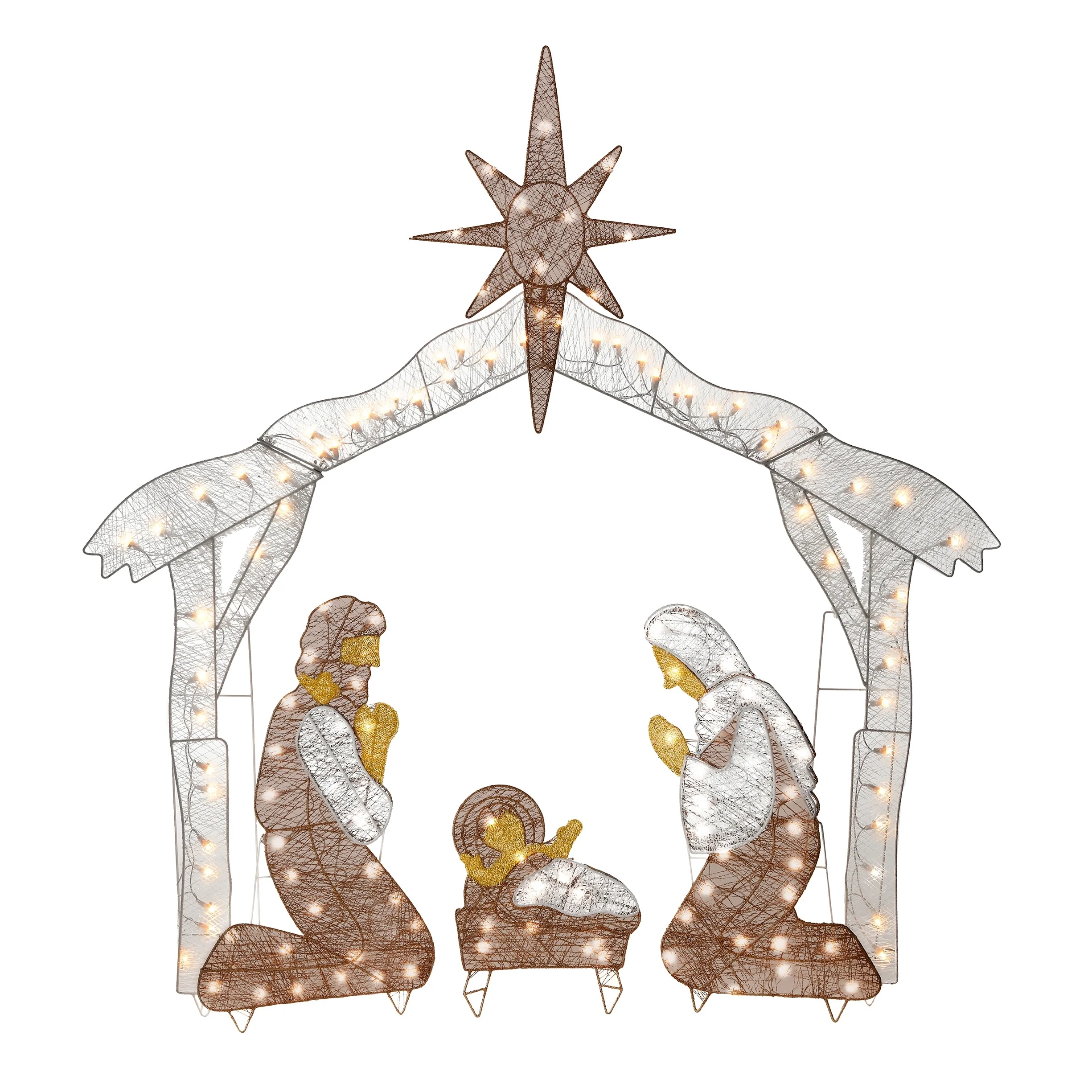 National Tree Company 55 in. Pre-lit Nativity Scene Outdoor Decoration - White - 55 in