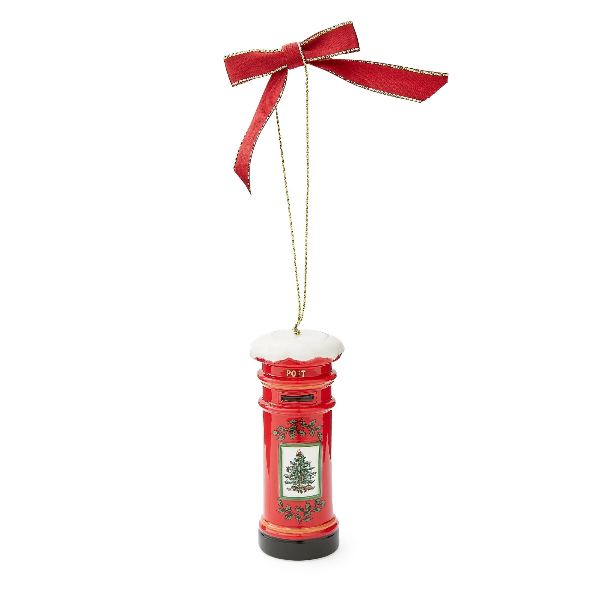 Spode Tree Brit Post Box Ornament