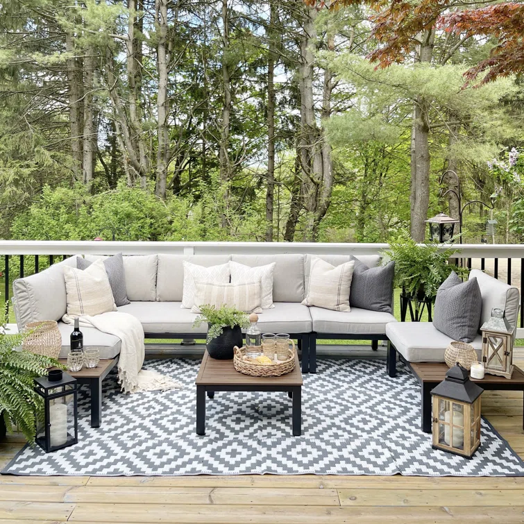 Anabiah Blessed Metal 6 - Person Seating Group with Cushions