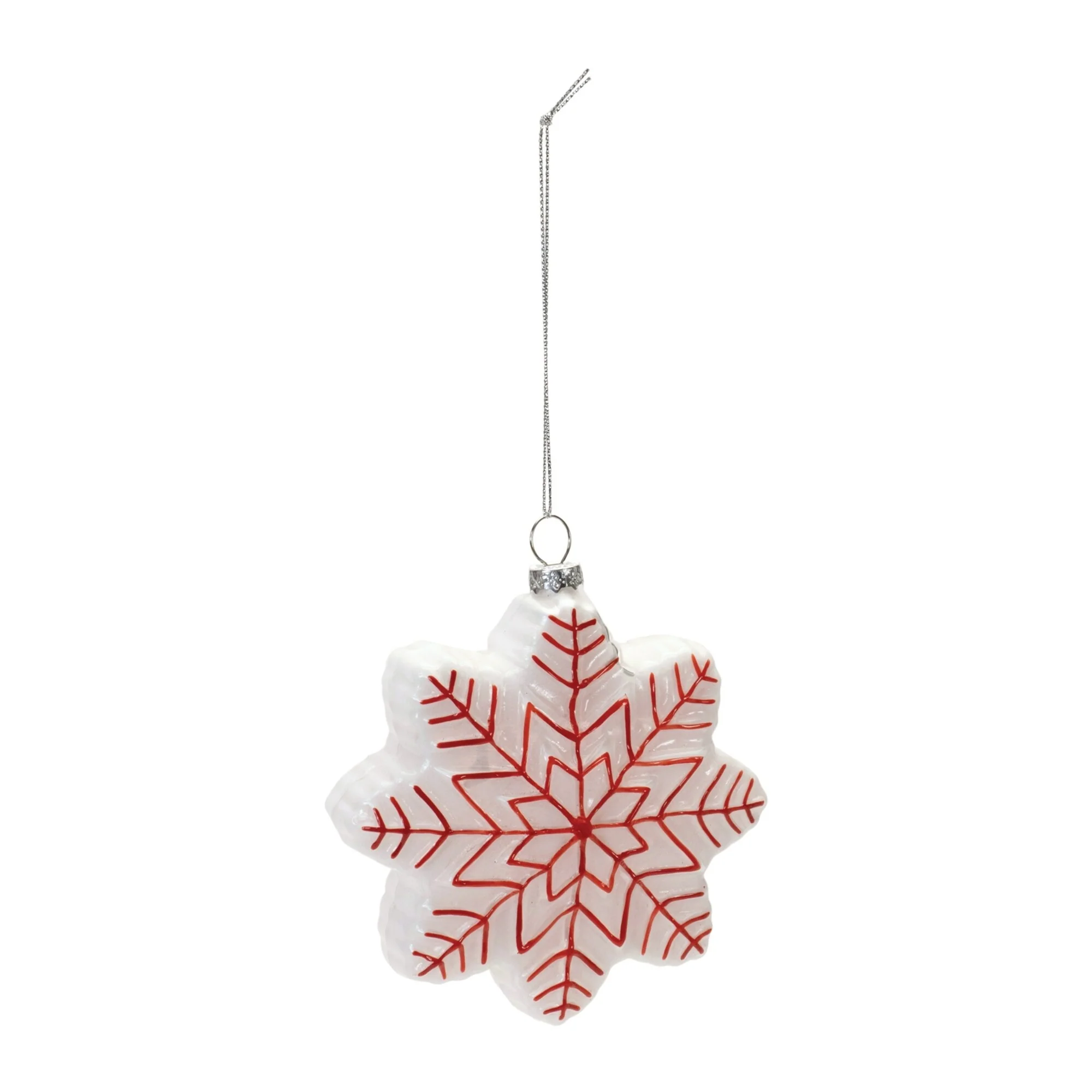 Snowflake Glass Christmas Ornaments - 5