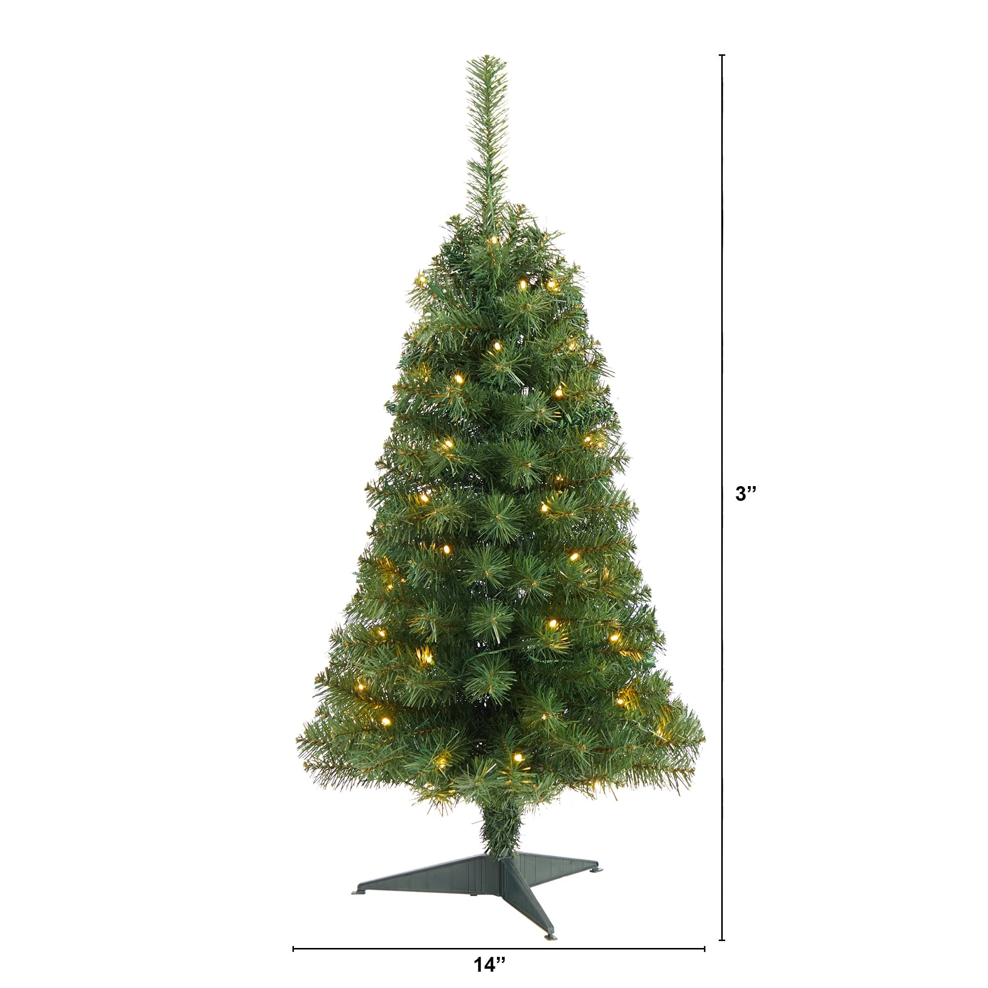 3' Green Christmas Tree with 50 LED Lights and 118 Bendable Branches - 3