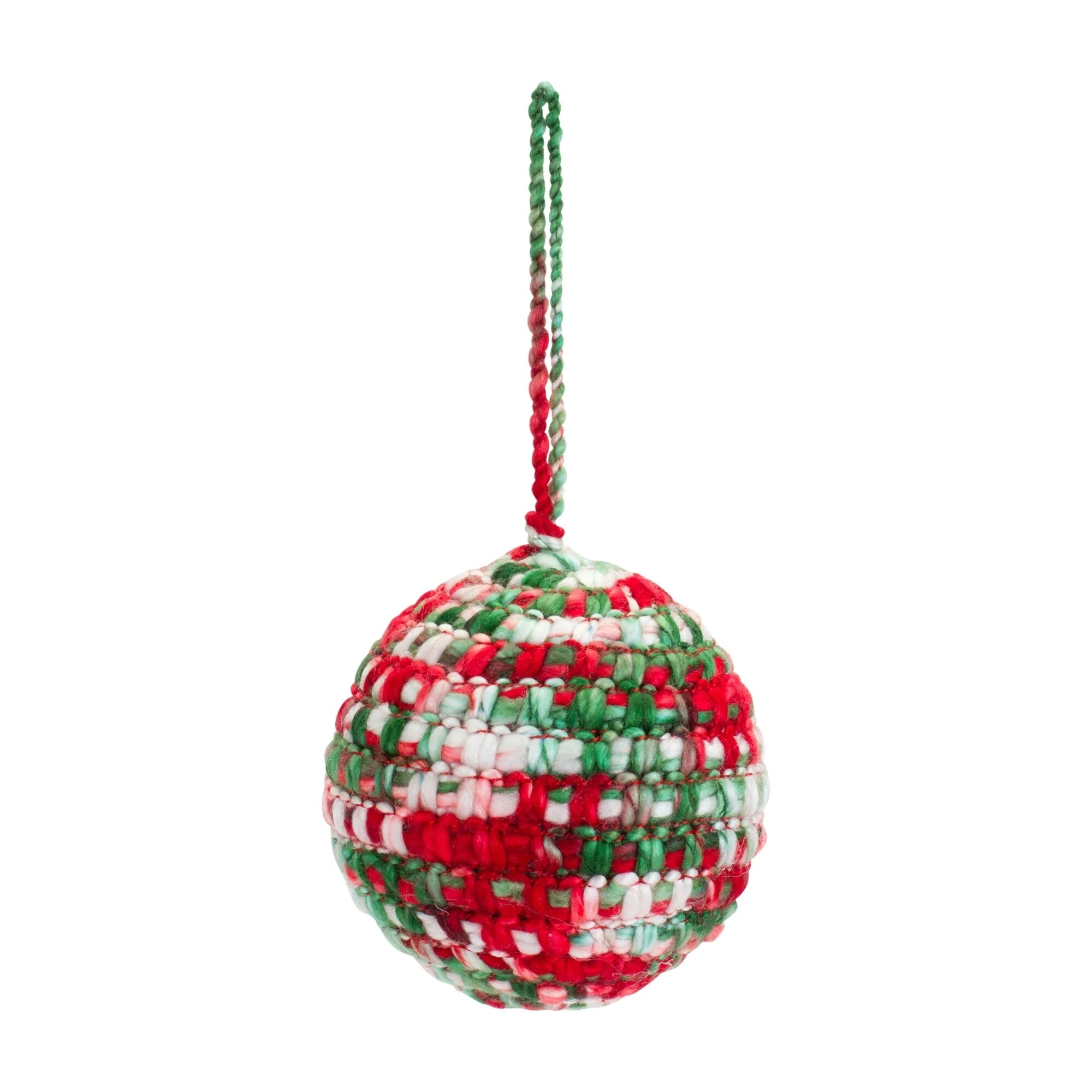 4ct Multicolor Knitted Christmas Ball Ornaments 3.75