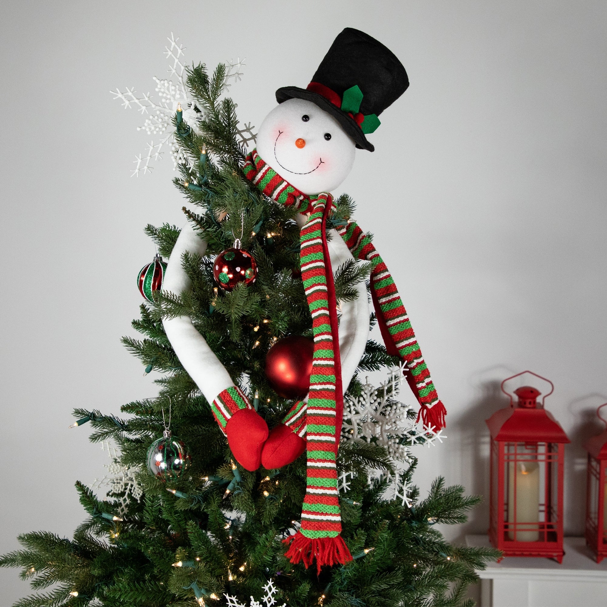 Plush Snowman Hugging Christmas Tree Topper - 45