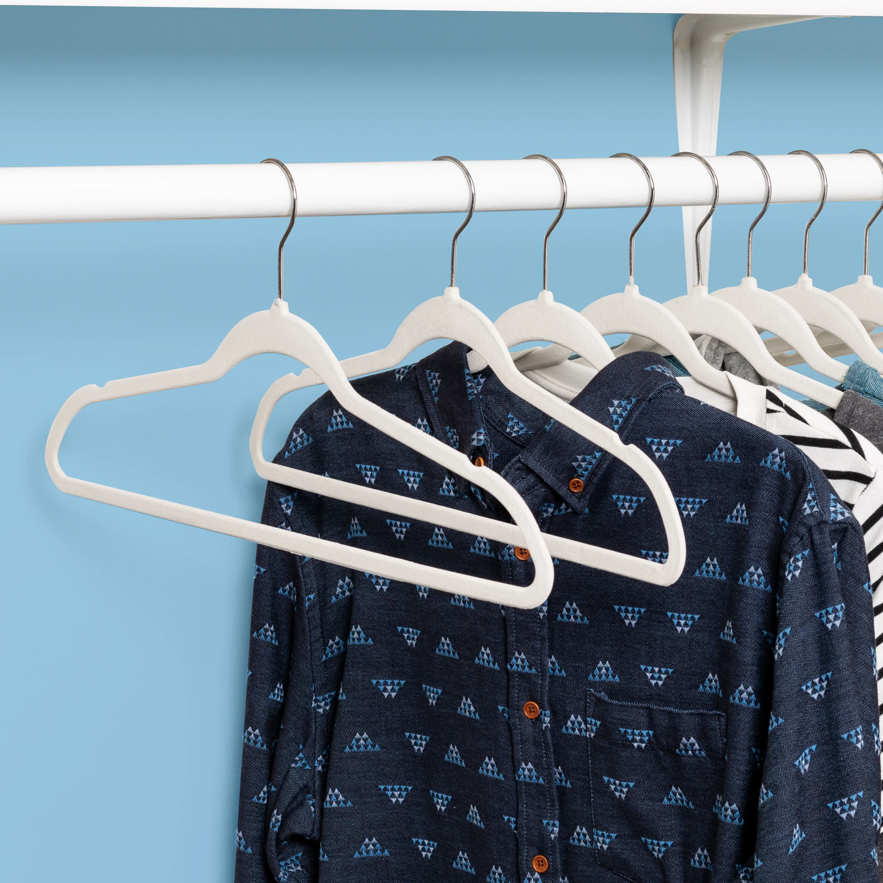 Honey-Can-Do Off-White Slim Non-Slip Velvet Suit Hangers (50-Pack)