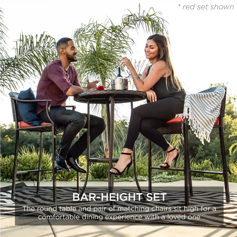 Deodar 2 - Person Round Outdoor Dining Set with Cushions