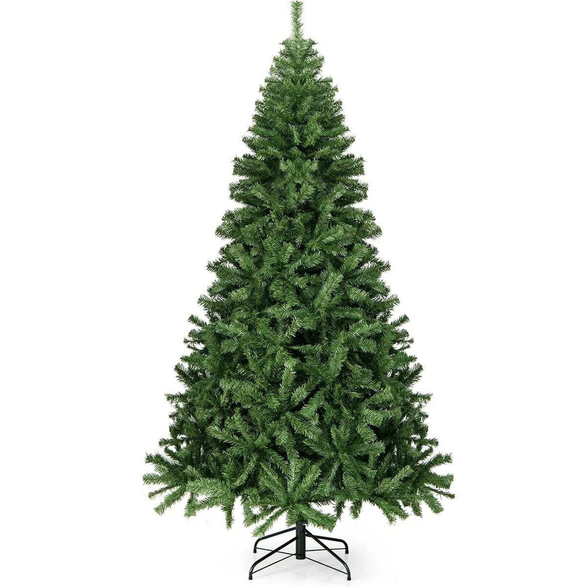 7.5ft Christmas Tree with 1346 Branch Tips Artificial Xmas Tree with Metal Hinges & Foldable Base - N/A