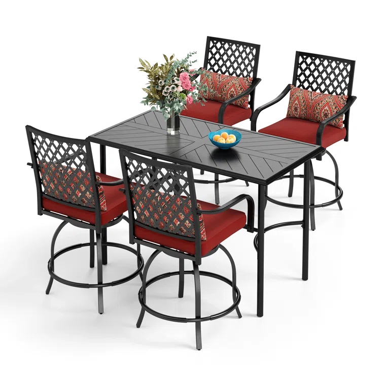 Alyne 4 - Person Rectangular Outdoor Dining Set with Cushions
