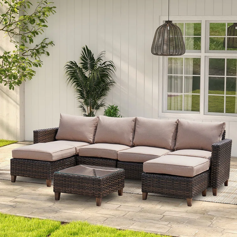 Melbourne 6 - Person Outdoor Seating Group with Cushions