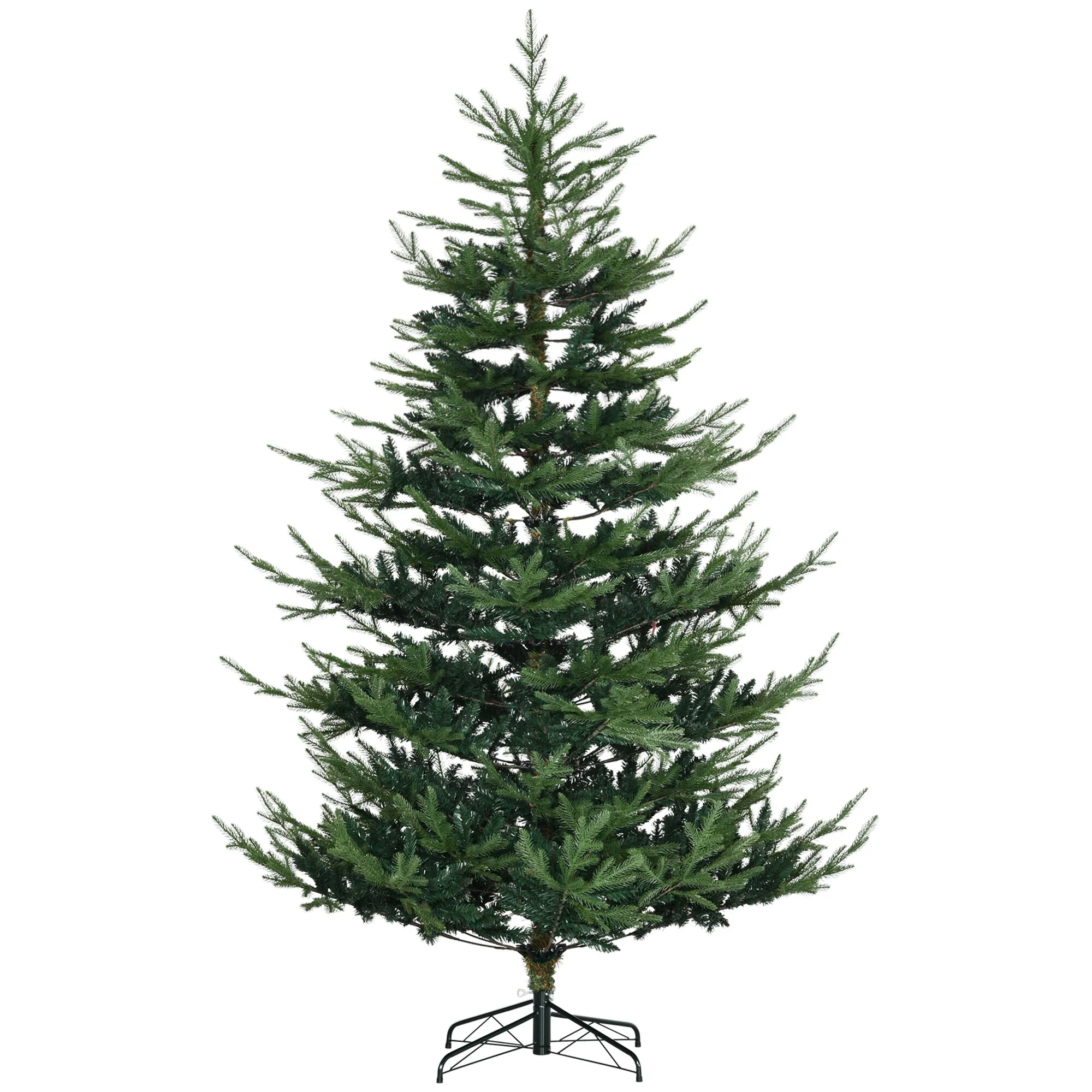 7.5ft Artificial Xmas Tree with 1218 Tips, Auto Open Design, Flame-Retardant, and Steel Base