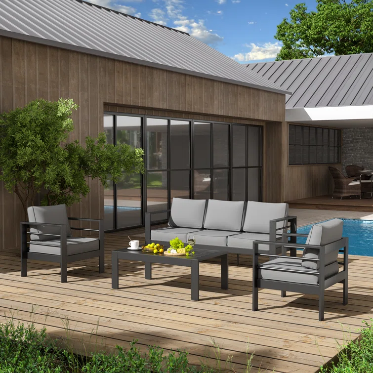 5 - Person Outdoor Seating Group with Cushions