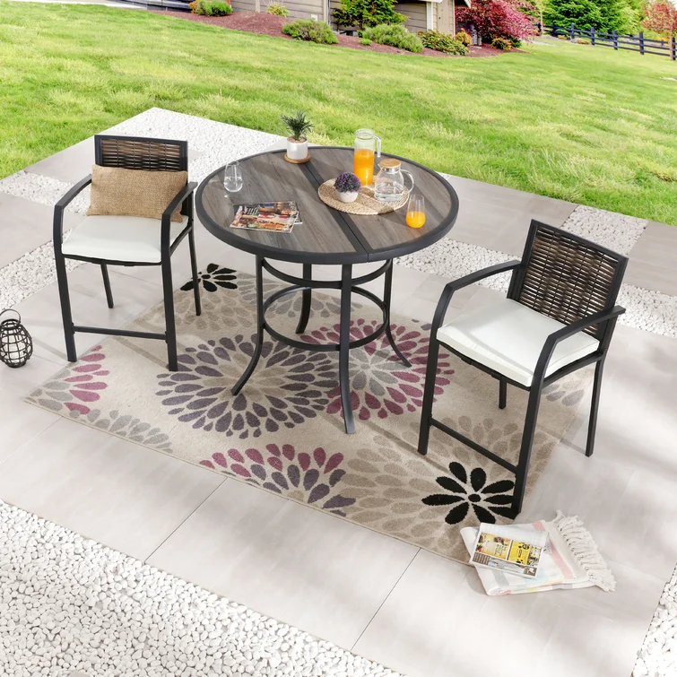 Aazil 2 - Person Round Outdoor Dining Set with Cushions