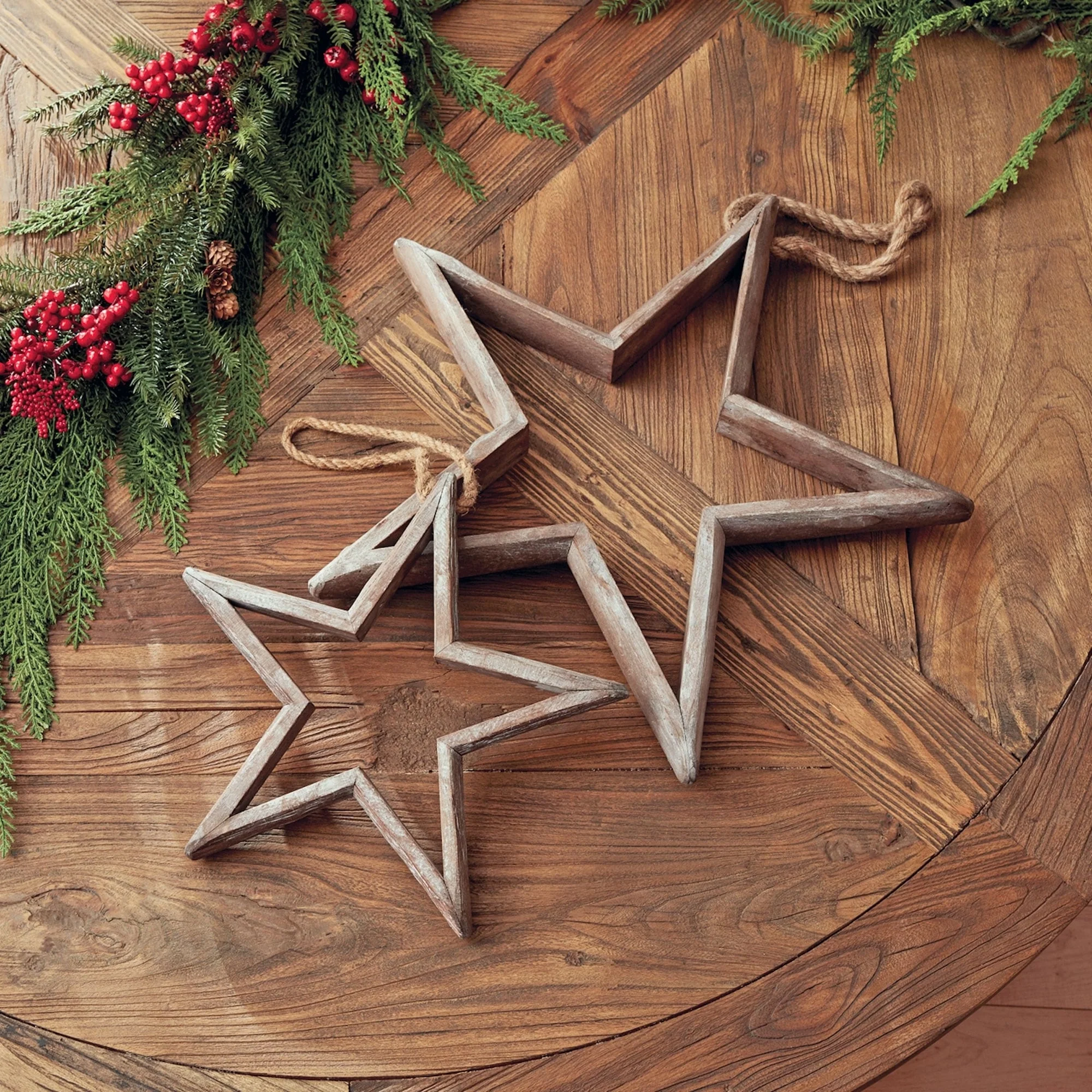 Wooden Star Christmas Ornaments - 20