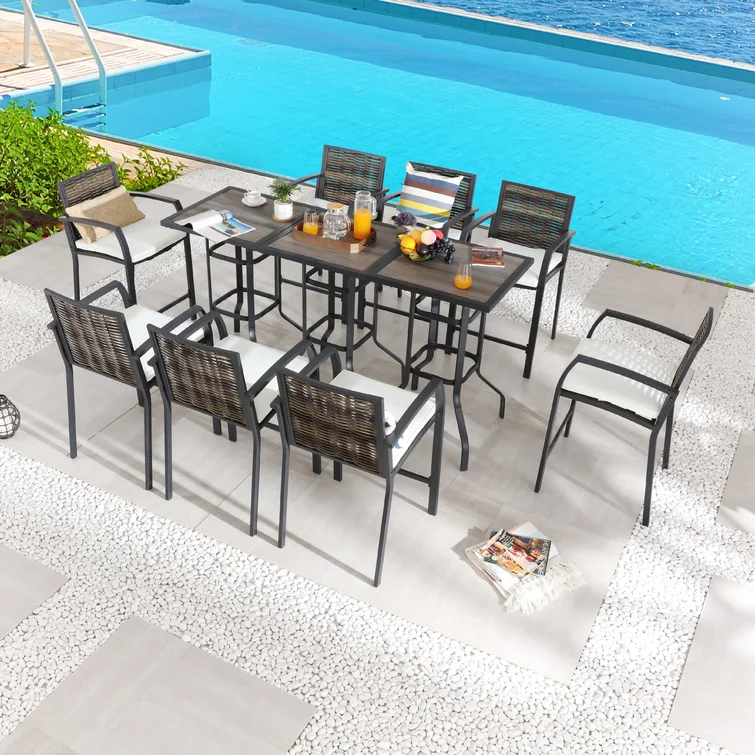 Abriona 8 - Person Square Outdoor Dining Set with Cushions
