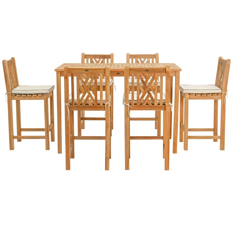6 - Person Rectangular Outdoor Dining Set with Cushions