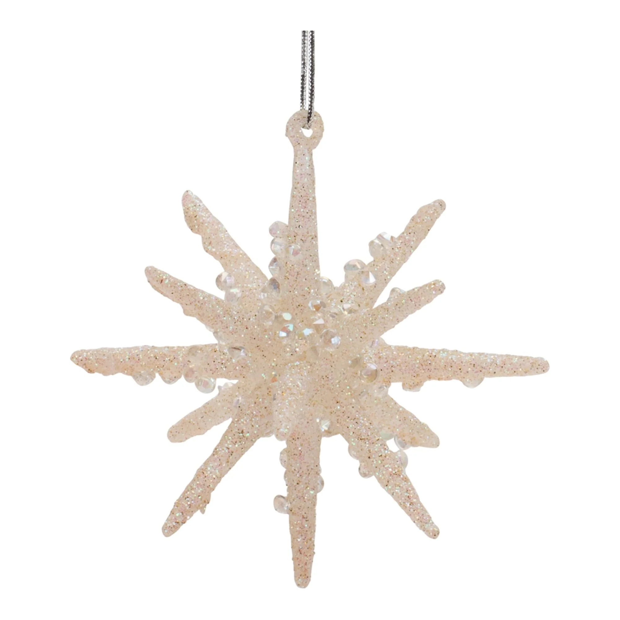 Glittering Star Glass Christmas Ornament - 3