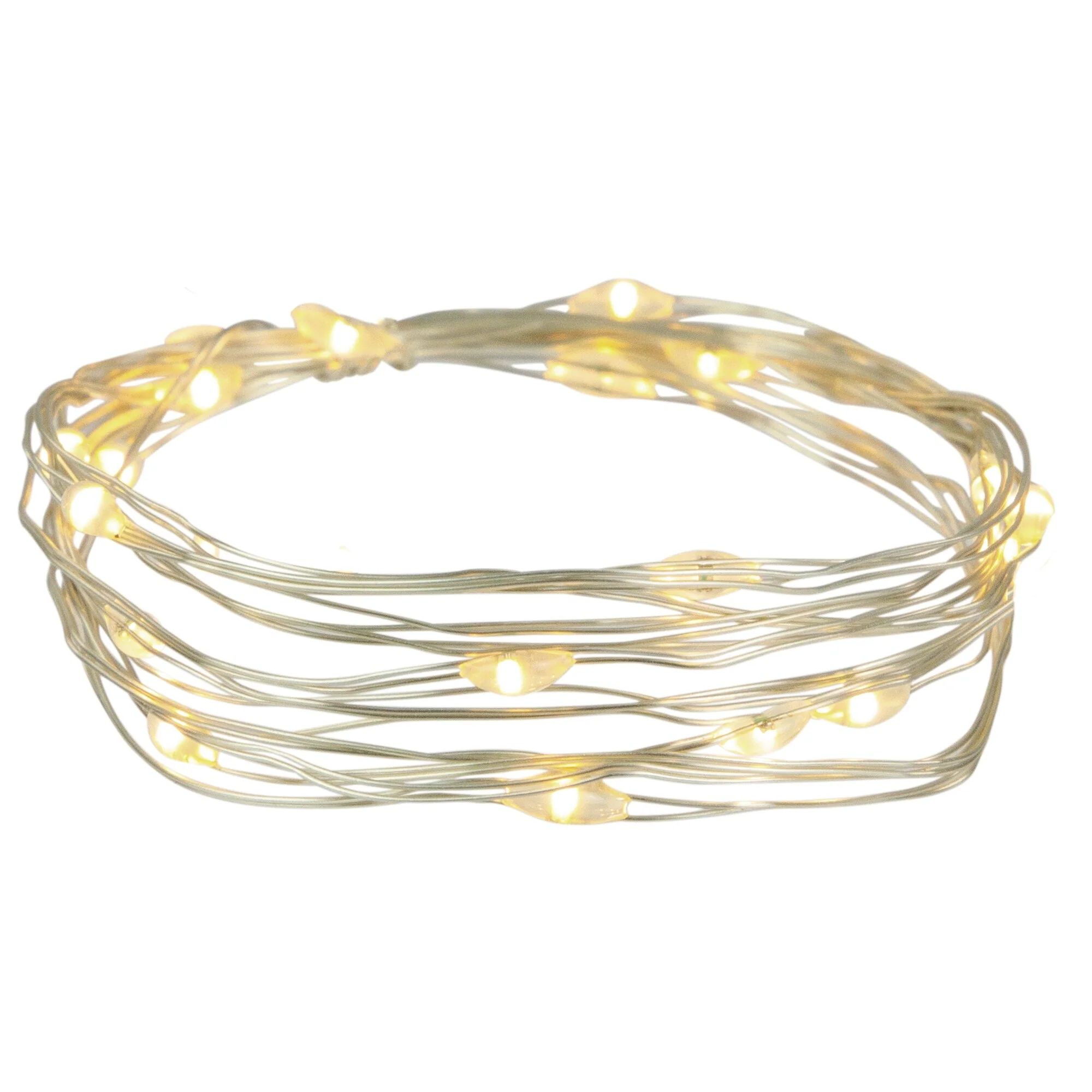 20 B/O Warm White LED Micro Fairy Lights - 6ft, Copper Wire