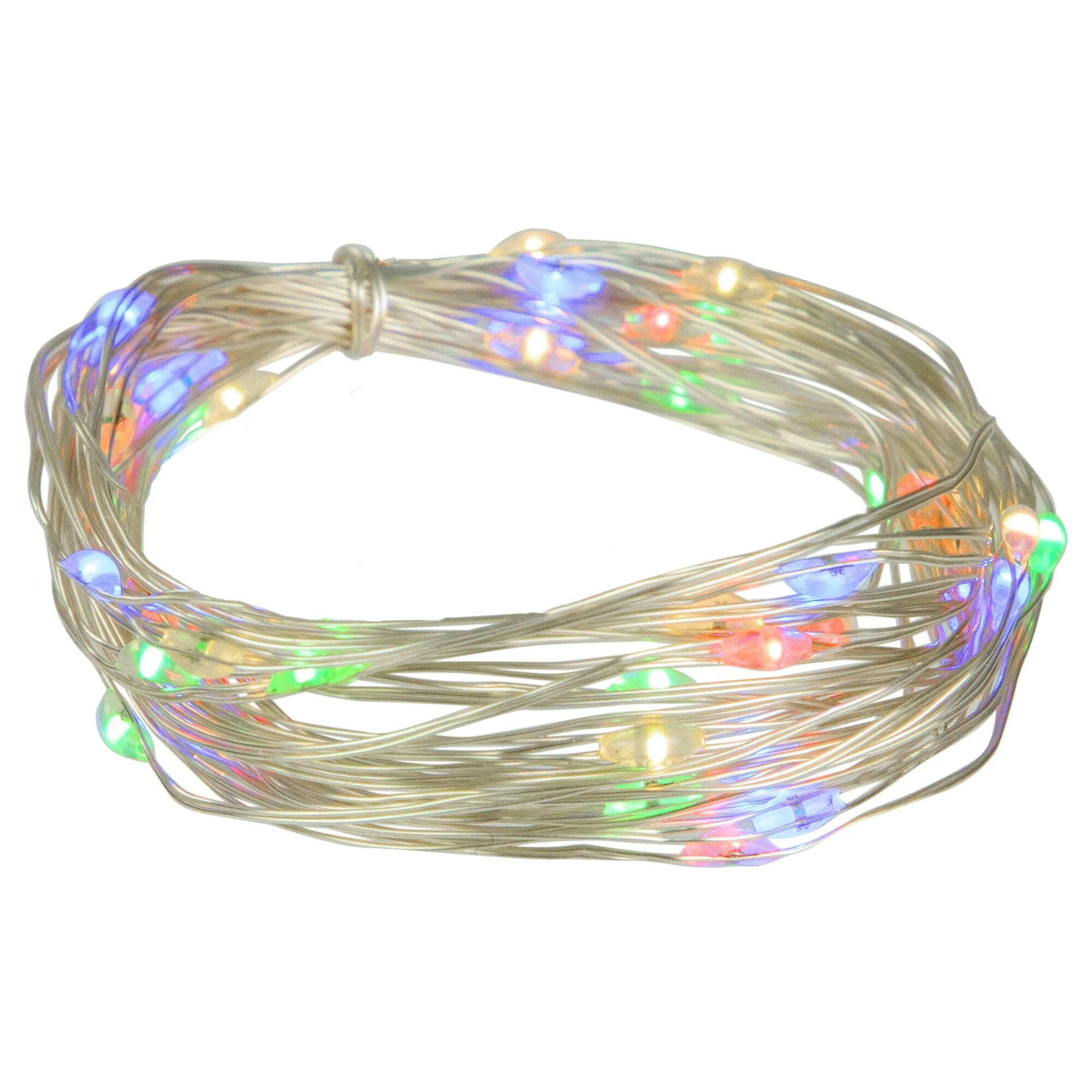 50 B/O Multicolor LED Micro Fairy Lights - 16ft, Copper Wire