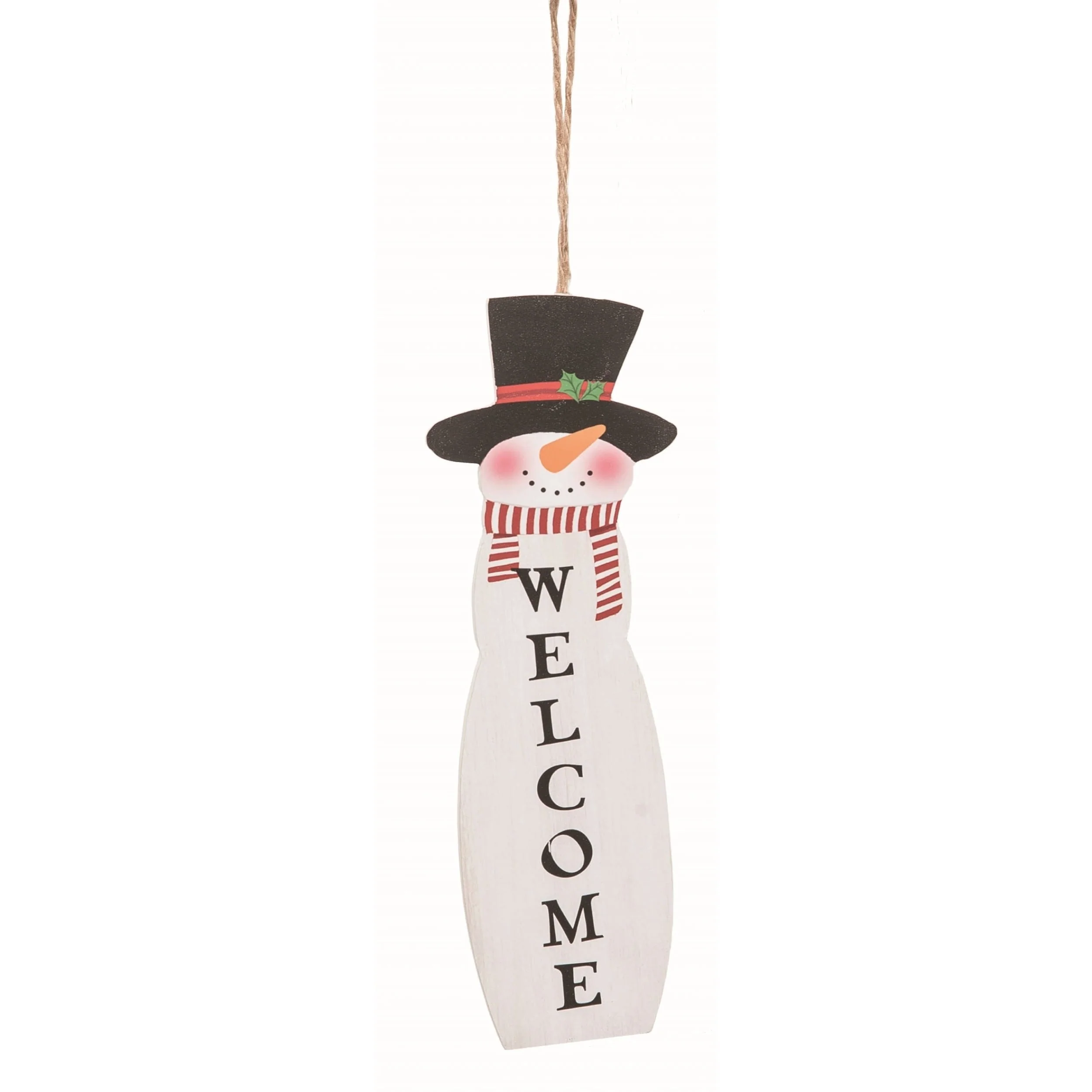 Transpac Wood White Christmas Welcome Decor