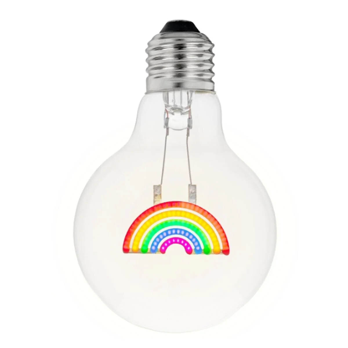 Festive Living LED Rainbow Decorative Filament Bulb G80 Globe E26 Base 1W Clear Glass 1pk
