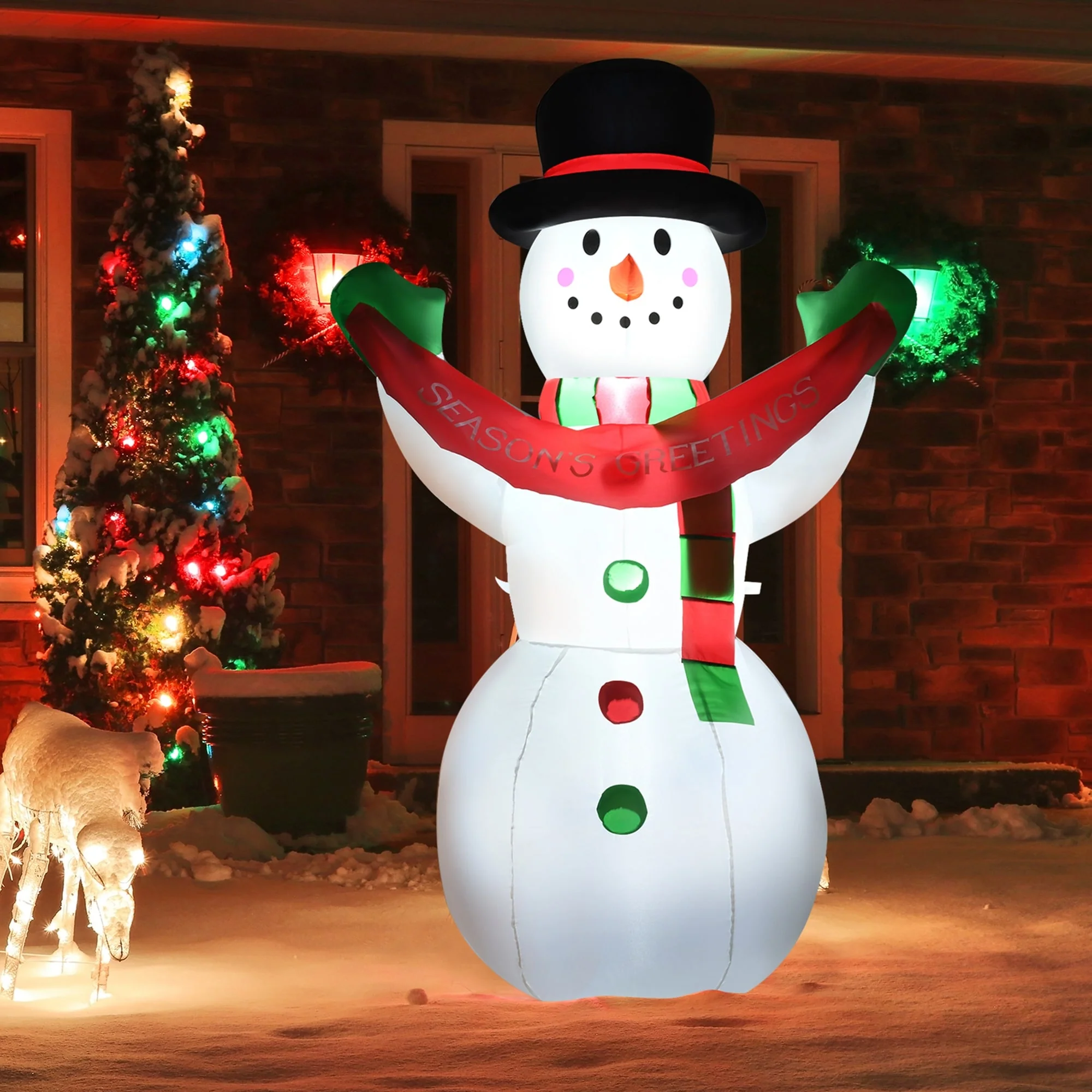 Gymax 6ft Christmas Inflatable Snowman Holiday Decoration w/ Internal - See Details
