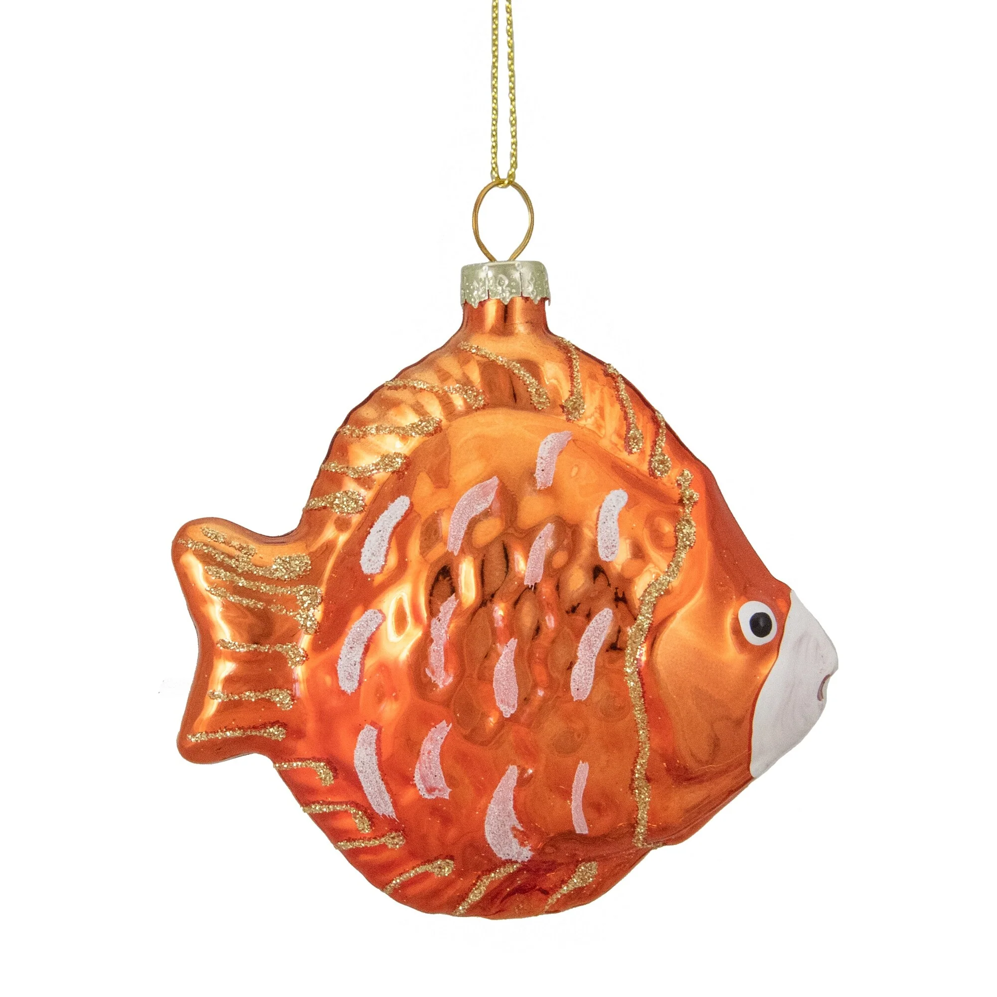 Metallic Discus Fish Glass Christmas Ornament - 3.75