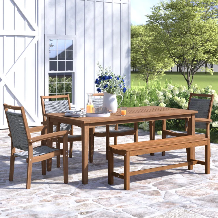 Fleur 7 - Person Rectangular Outdoor Dining Set