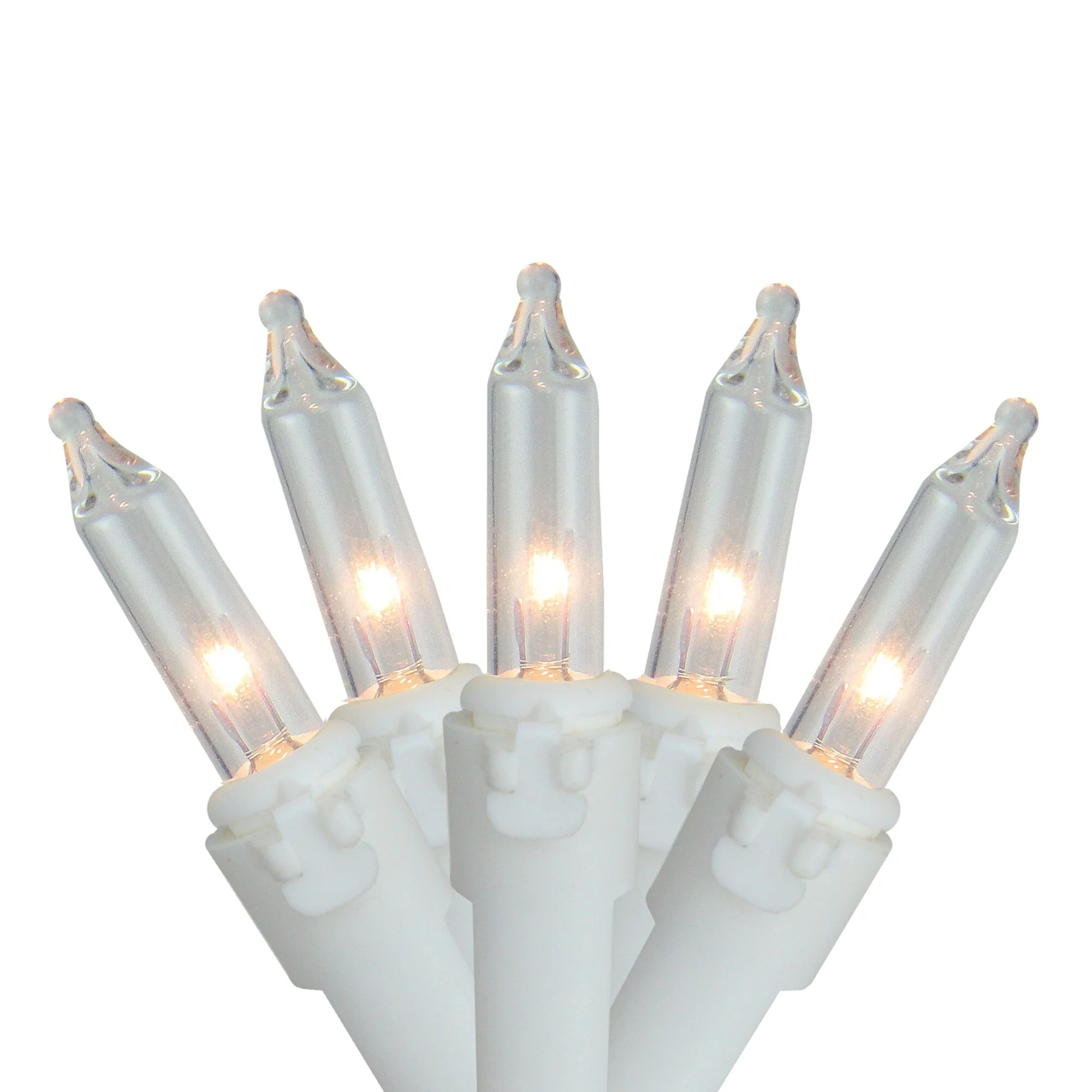 300 Clear Mini Icicle Christmas Lights - 13.5 ft White Wire