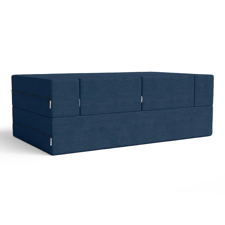 Shontae Zipline Convertible Sleeper Loveseat & Ottomans, Textured Microvelvet