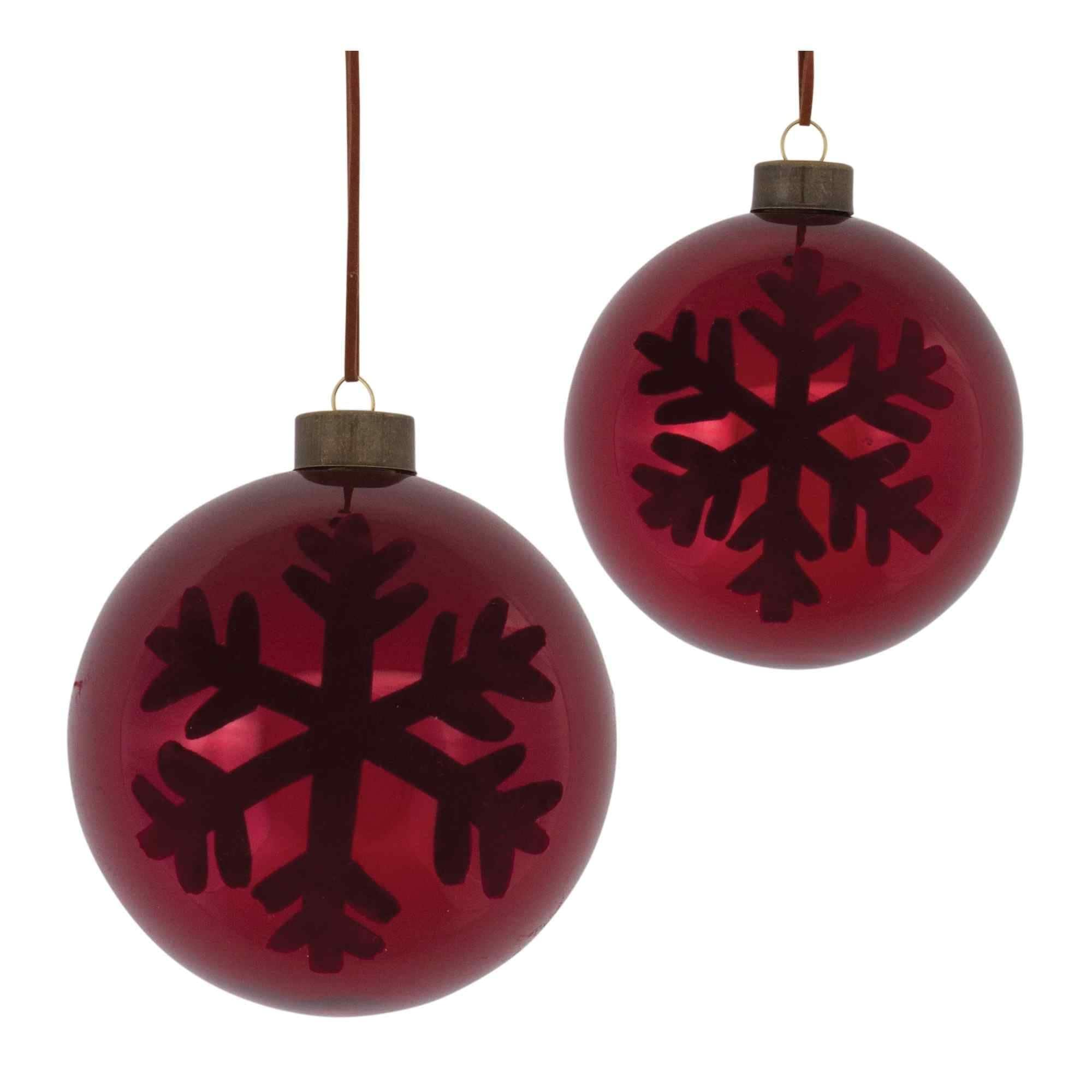 Shiny Finish Snowflake Glass Christmas Ball Ornaments 5