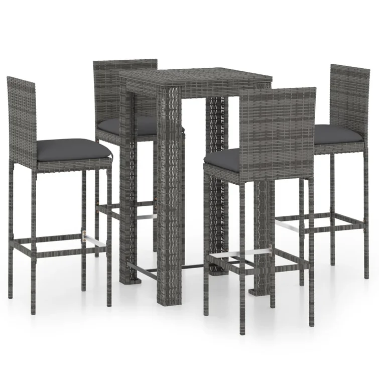 Patio Bar Set Outdoor Bistro Set Bar Stool Bistro Table Poly Rattan