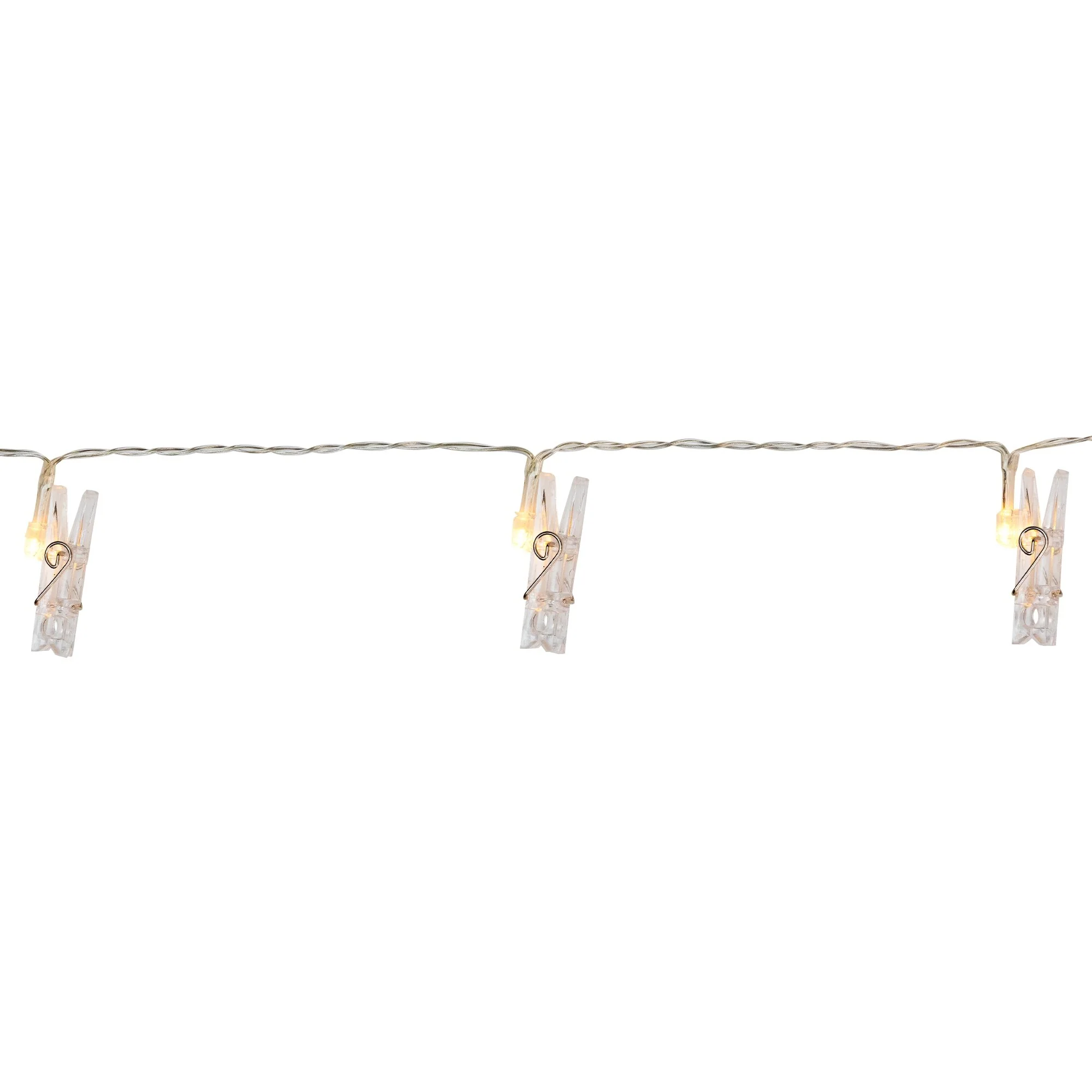15-Count Clothes Pin Photo Holding LED Patio String Lights Warm White