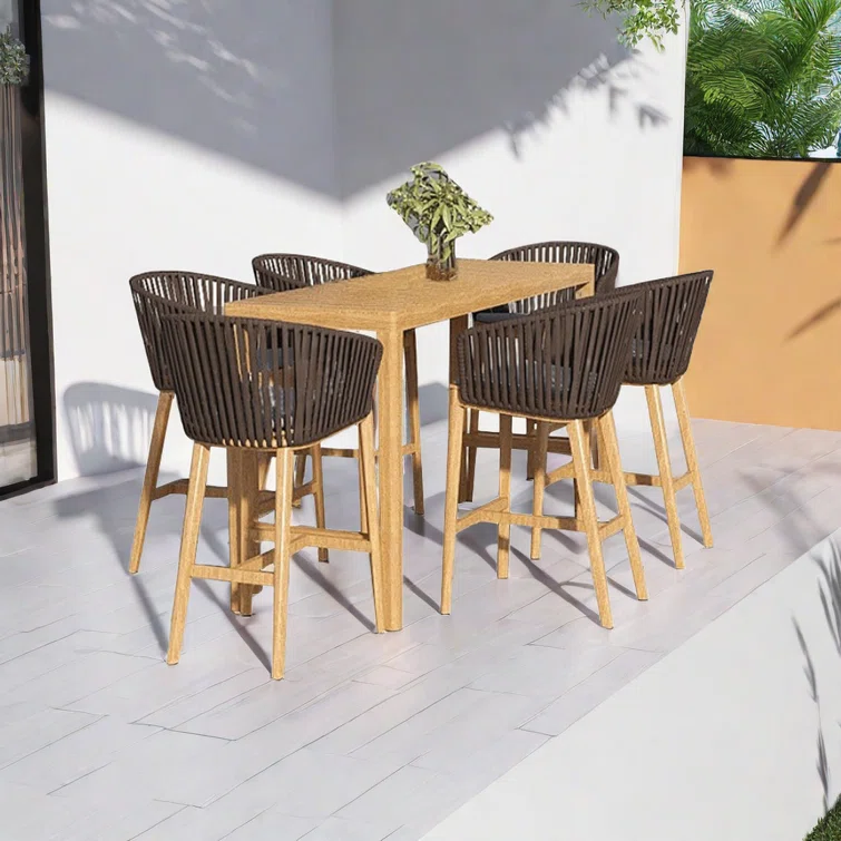 6 - Person Rectangular Outdoor Dining Set with Cushions
