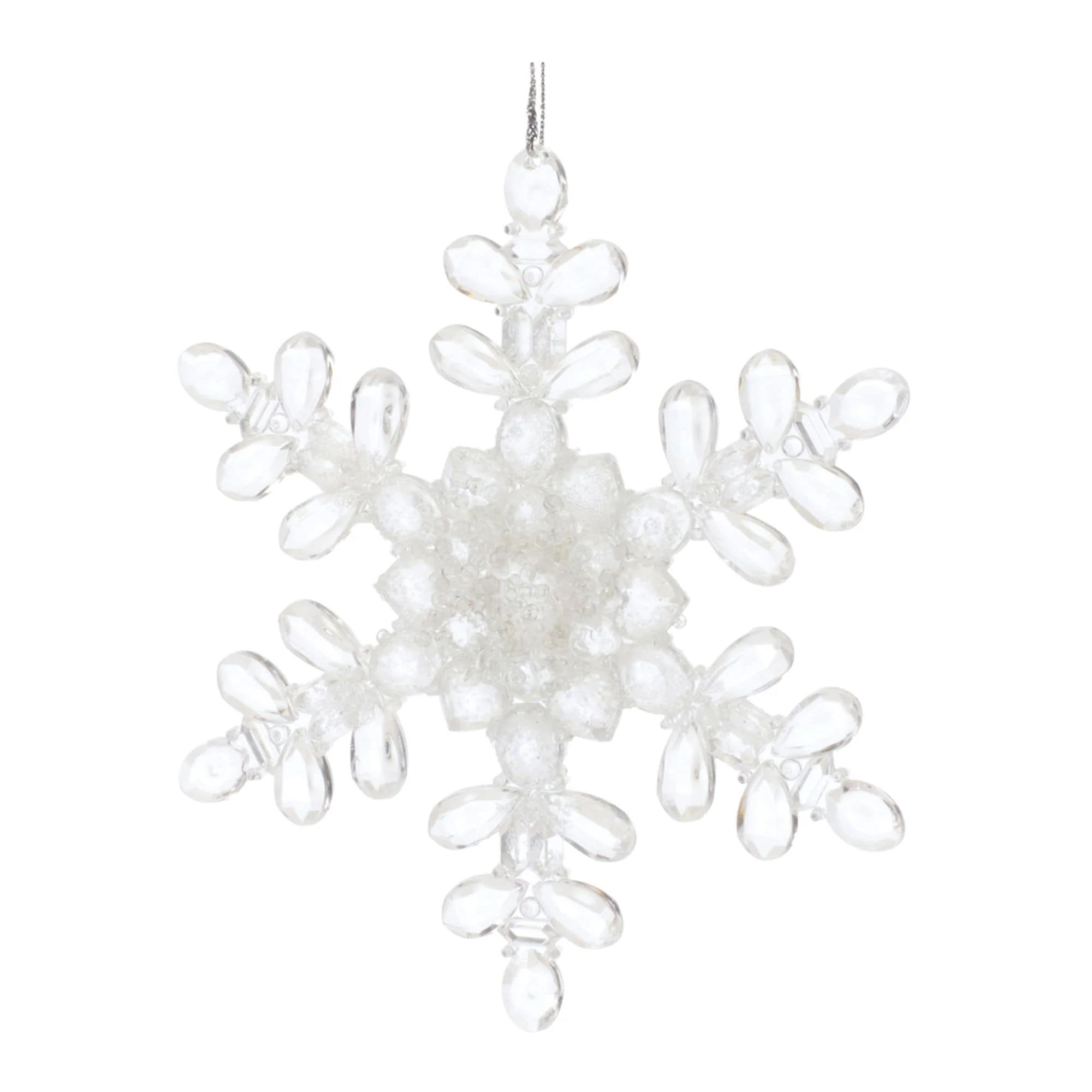 Glittered Snowflake Christmas Ornaments - 5.25