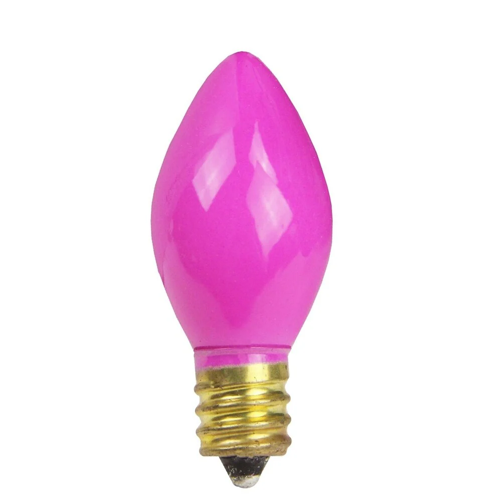Pack of 4 Opaque Ceramic Pink C7 Christmas Replacement Bulbs