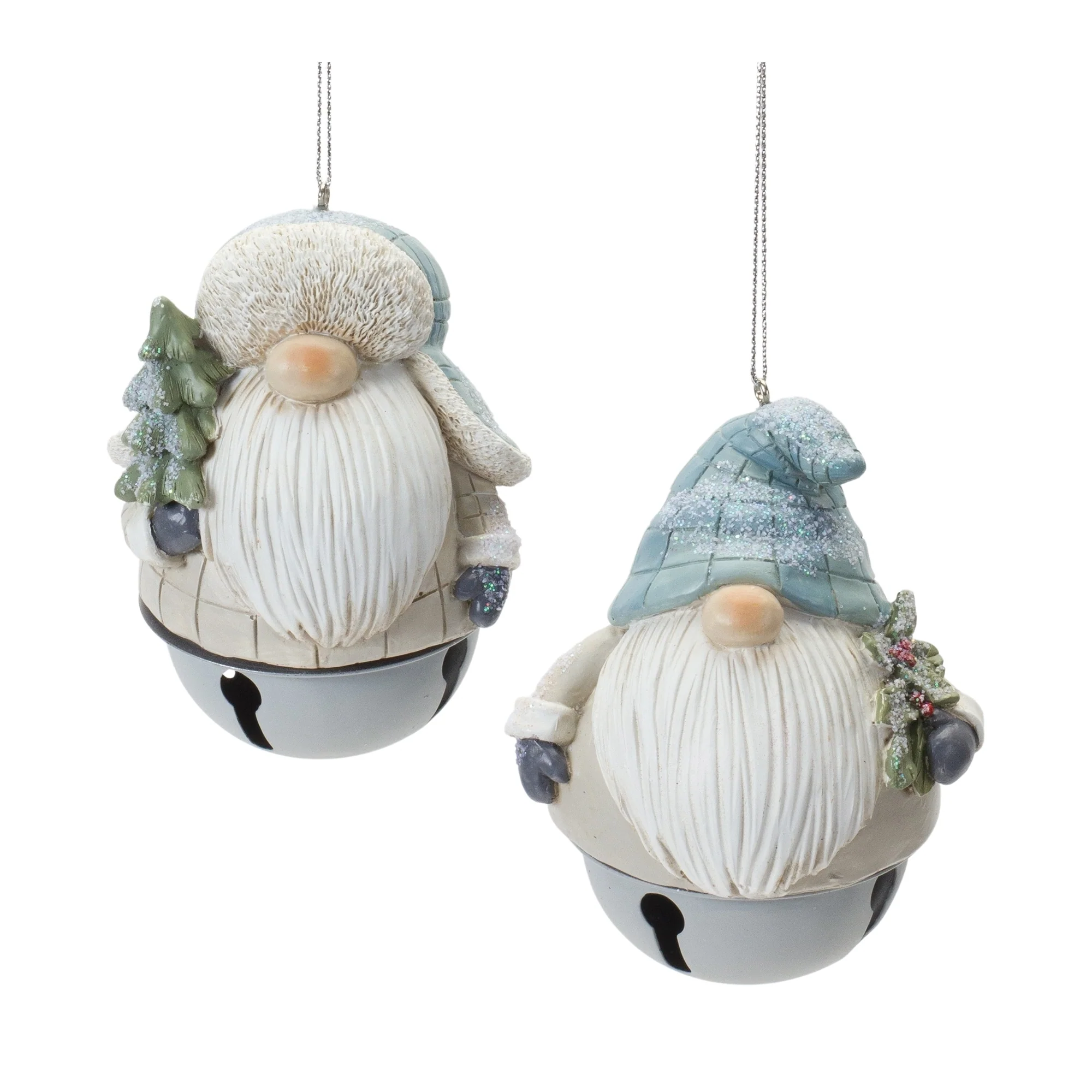 Glittered Gnome Christmas Ornaments - 4.25