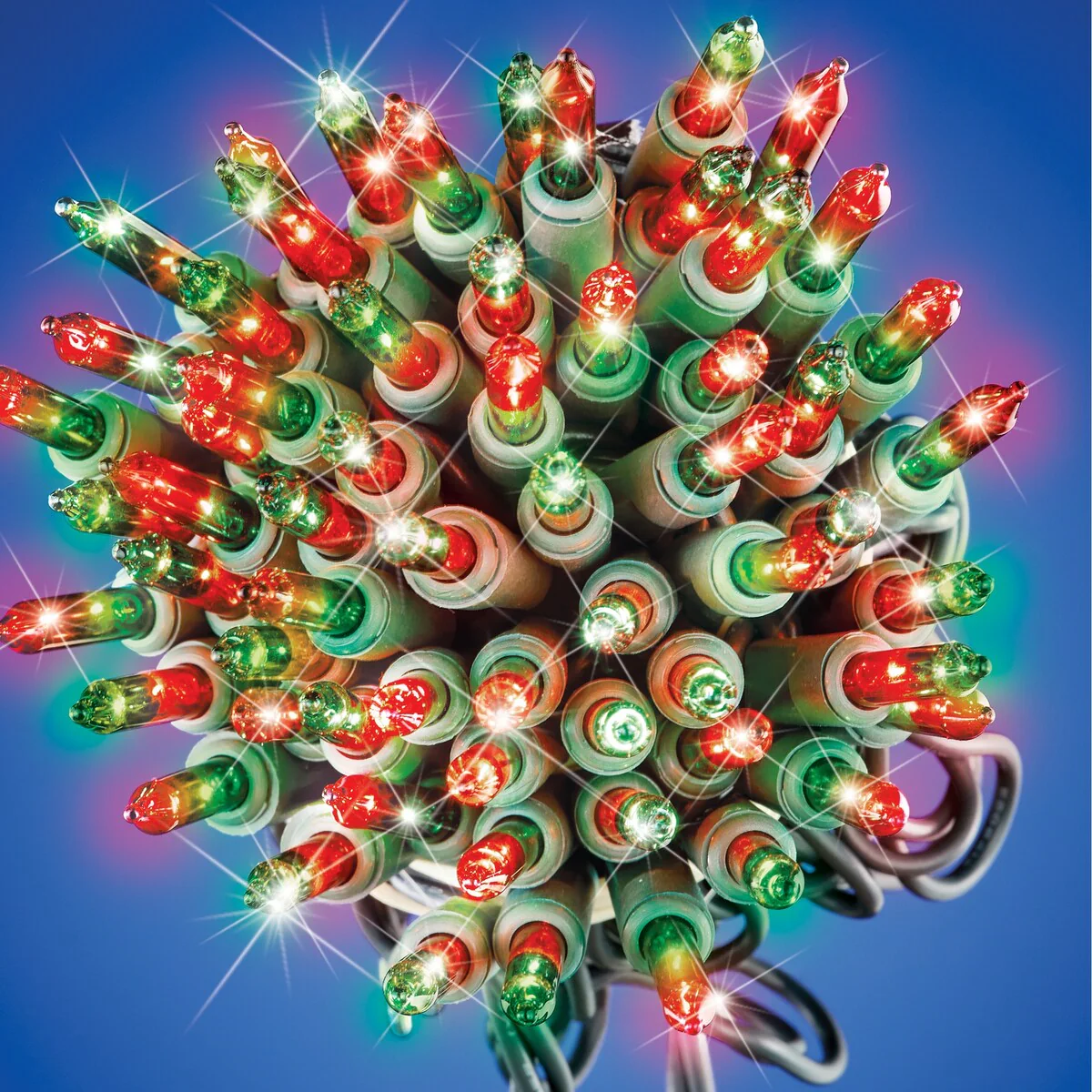 Half Red Half Green Holiday Light Strand, 100-bulbs - NO SIZE