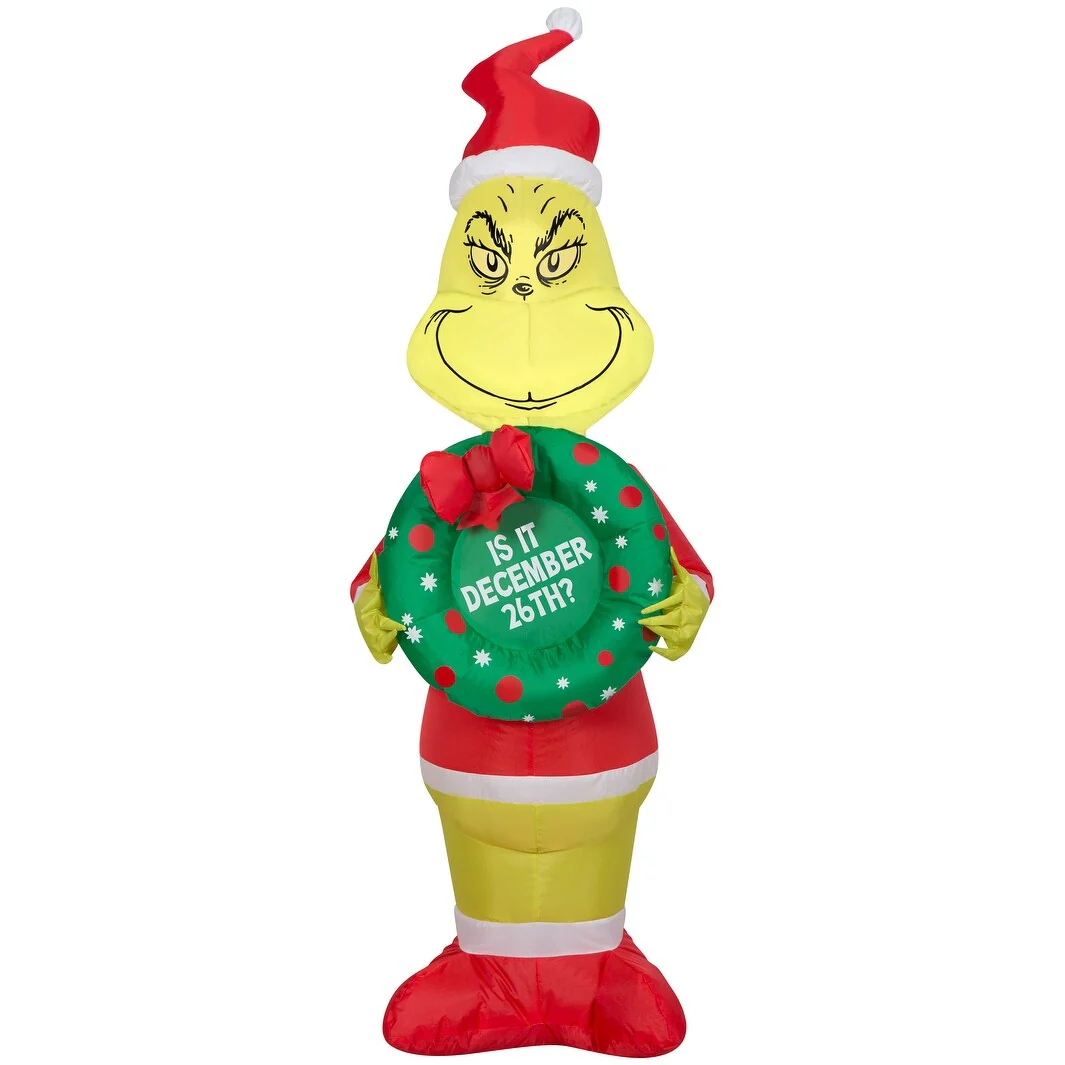Airblown Inflatable Grinch with Wreath