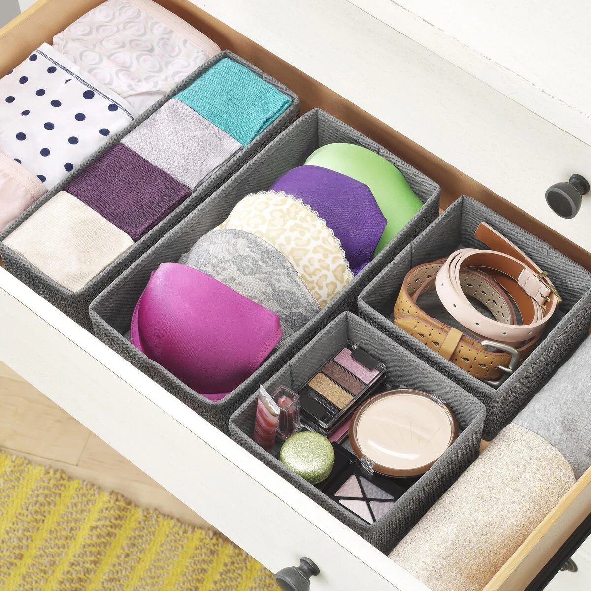 Whitmor Drawer Organizers - Gray - Set of 4