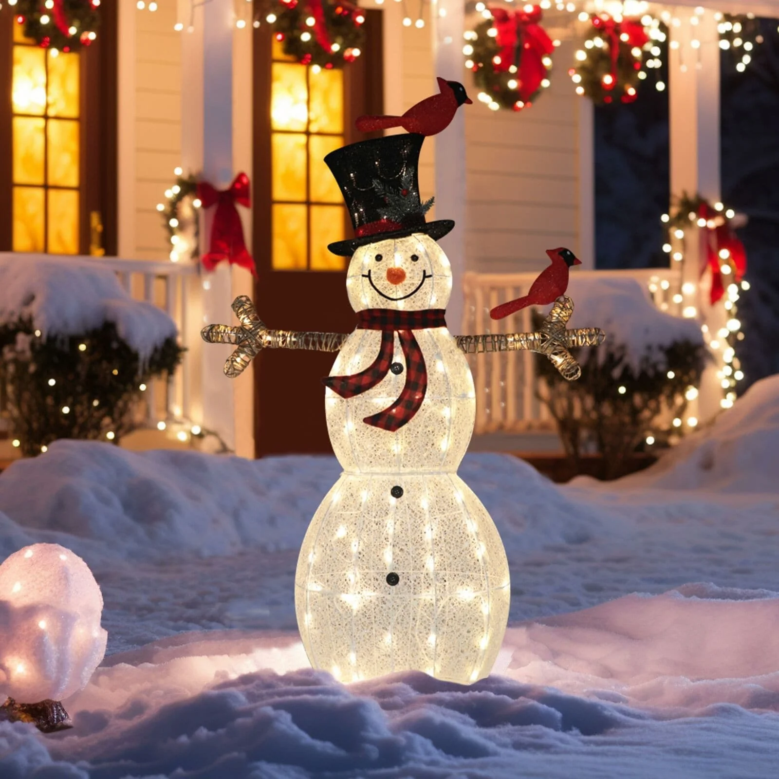 VEIKOUS 5 ft. Warm White LED Snowman Christmas Holiday Yard Decoration